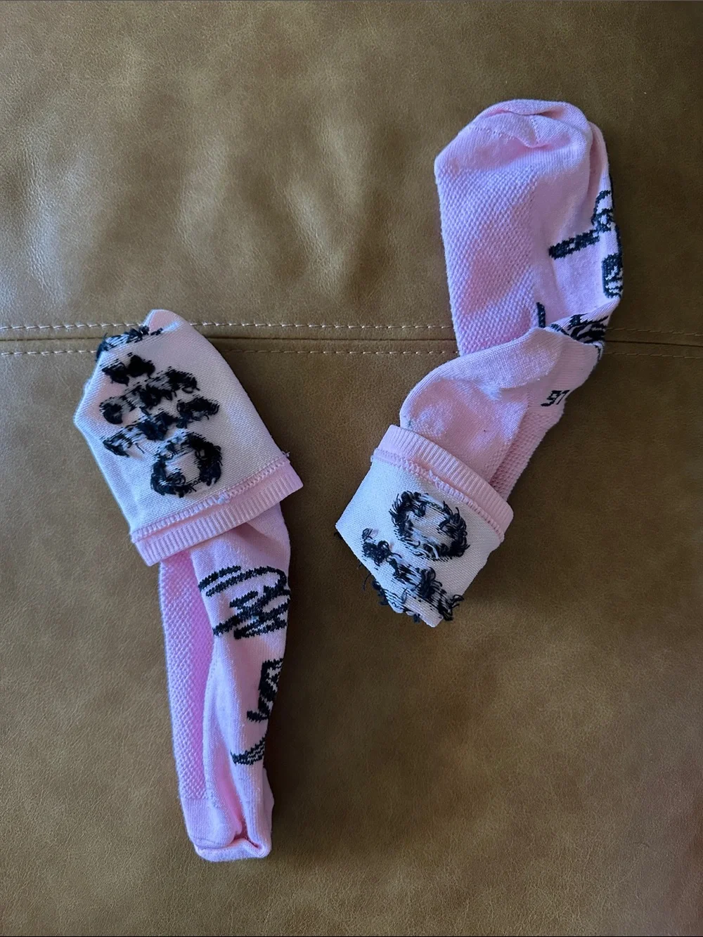 “Pretty Okay At Bikes” Pink Crew Socks